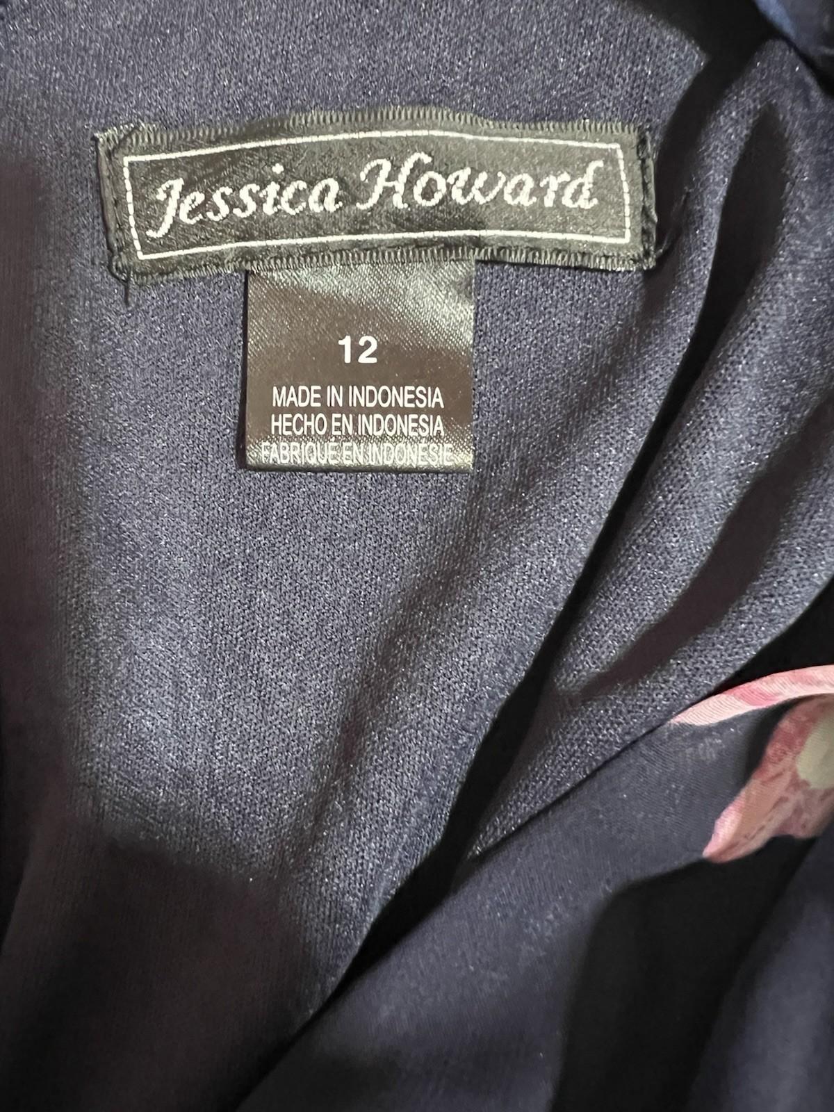 Jessica Howard Floral Maxi Dress 12 Flutter Sleeves High Low Chiffon Wrap Belted