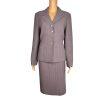 10-4326.jpg LE SUIT 2PC Wash Purple Striped Polyester Lined Peak Collar Skirt Suit Size 8