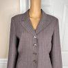 10-4329.jpg LE SUIT 2PC Wash Purple Striped Polyester Lined Peak Collar Skirt Suit Size 8