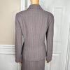 10-4333.jpg LE SUIT 2PC Wash Purple Striped Polyester Lined Peak Collar Skirt Suit Size 8