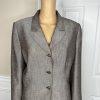 Le Suit Women Polyester Skirt Suit Size 14 Light Brown Notch Collar Pleated 2PC