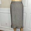 Le Suit Women Polyester Skirt Suit Size 14 Light Brown Notch Collar Pleated 2PC