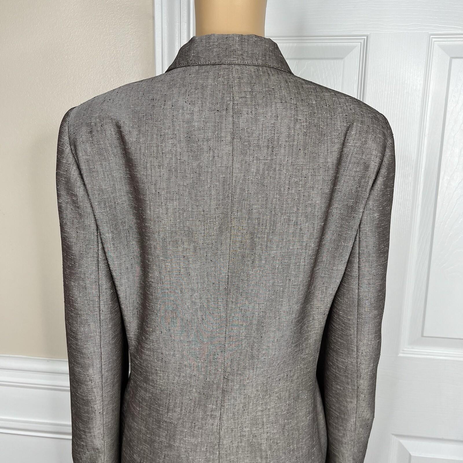 Le Suit Women Polyester Skirt Suit Size 14 Light Brown Notch Collar Pleated 2PC