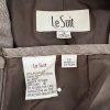 Le Suit Women Polyester Skirt Suit Size 14 Light Brown Notch Collar Pleated 2PC