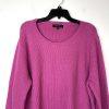 Joseph A Cotton Size XXL  Pink Crocheted Hem Boat Neck Waffle Knit Sweater