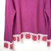 Joseph A Cotton Size XXL  Pink Crocheted Hem Boat Neck Waffle Knit Sweater