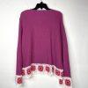 Joseph A Cotton Size XXL  Pink Crocheted Hem Boat Neck Waffle Knit Sweater