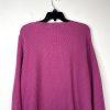 Joseph A Cotton Size XXL  Pink Crocheted Hem Boat Neck Waffle Knit Sweater