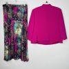 Kasper Women Polyester Skirt XL Suit 16 Pink Multi Gothic Metallic Flare 2PC
