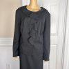 10-4376.jpg ISABELLA Women Ash Polyester Skirt Suit Size 20W Lined Collarless Ruffle 2PC