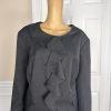 10-4377.jpg ISABELLA Women Ash Polyester Skirt Suit Size 20W Lined Collarless Ruffle 2PC