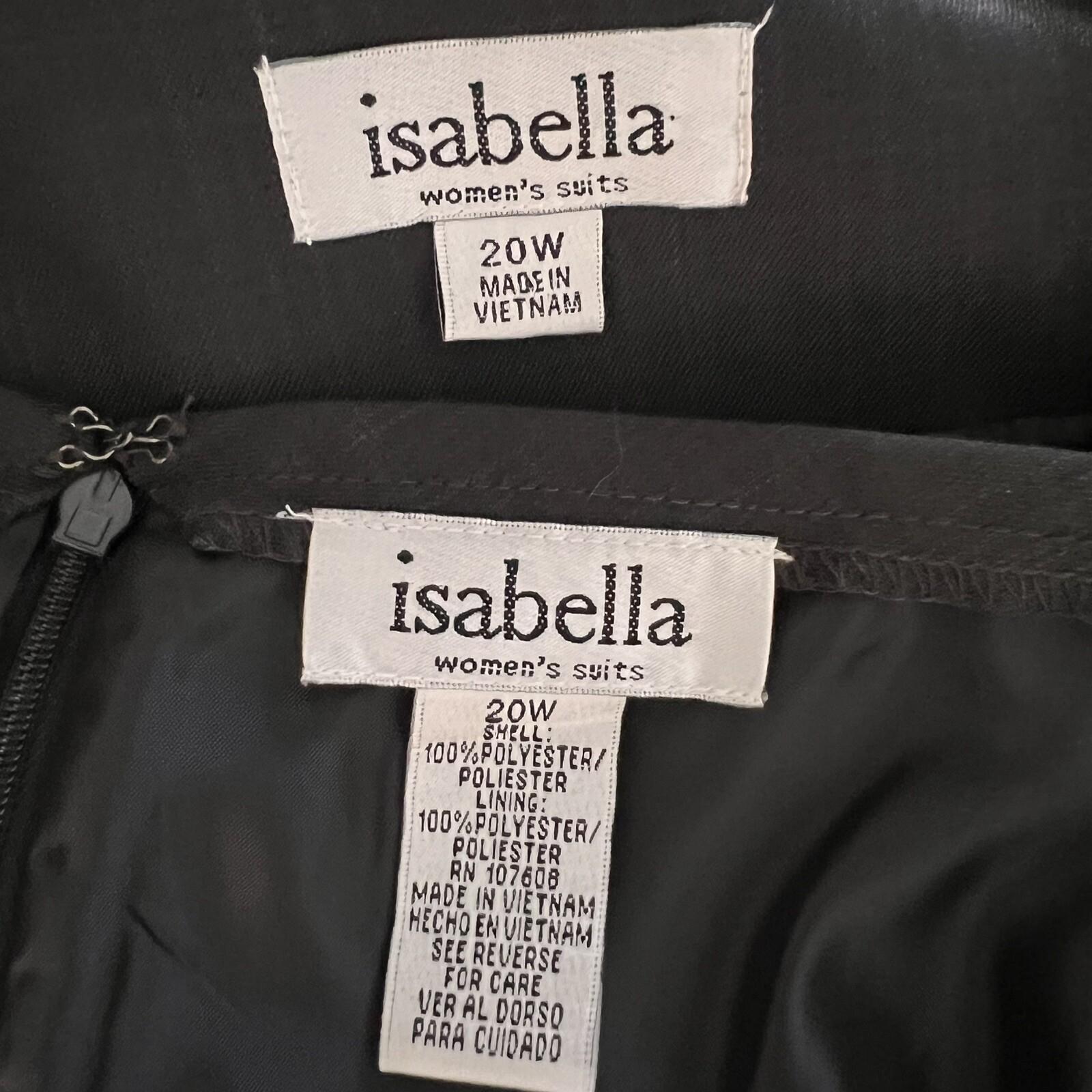 10-4383.jpg ISABELLA Women Ash Polyester Skirt Suit Size 20W Lined Collarless Ruffle 2PC