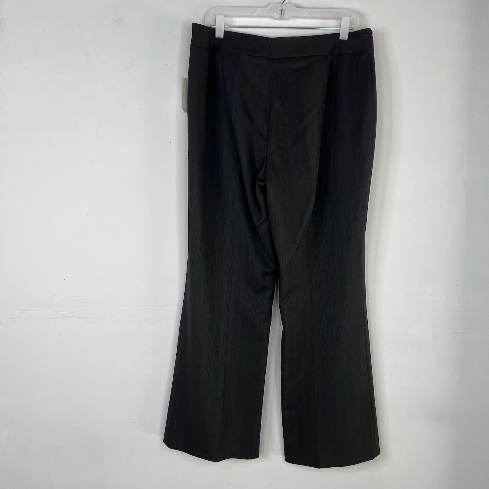 10-4397.jpg Tahari ASL Polyester Viscose Pant Suit 14P Dark Gray Peak Striped Collar 2PC New