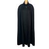 Vintage 1980s Alorna Black  Wool Cape Maxi Length Cloak One Size Mob Wife