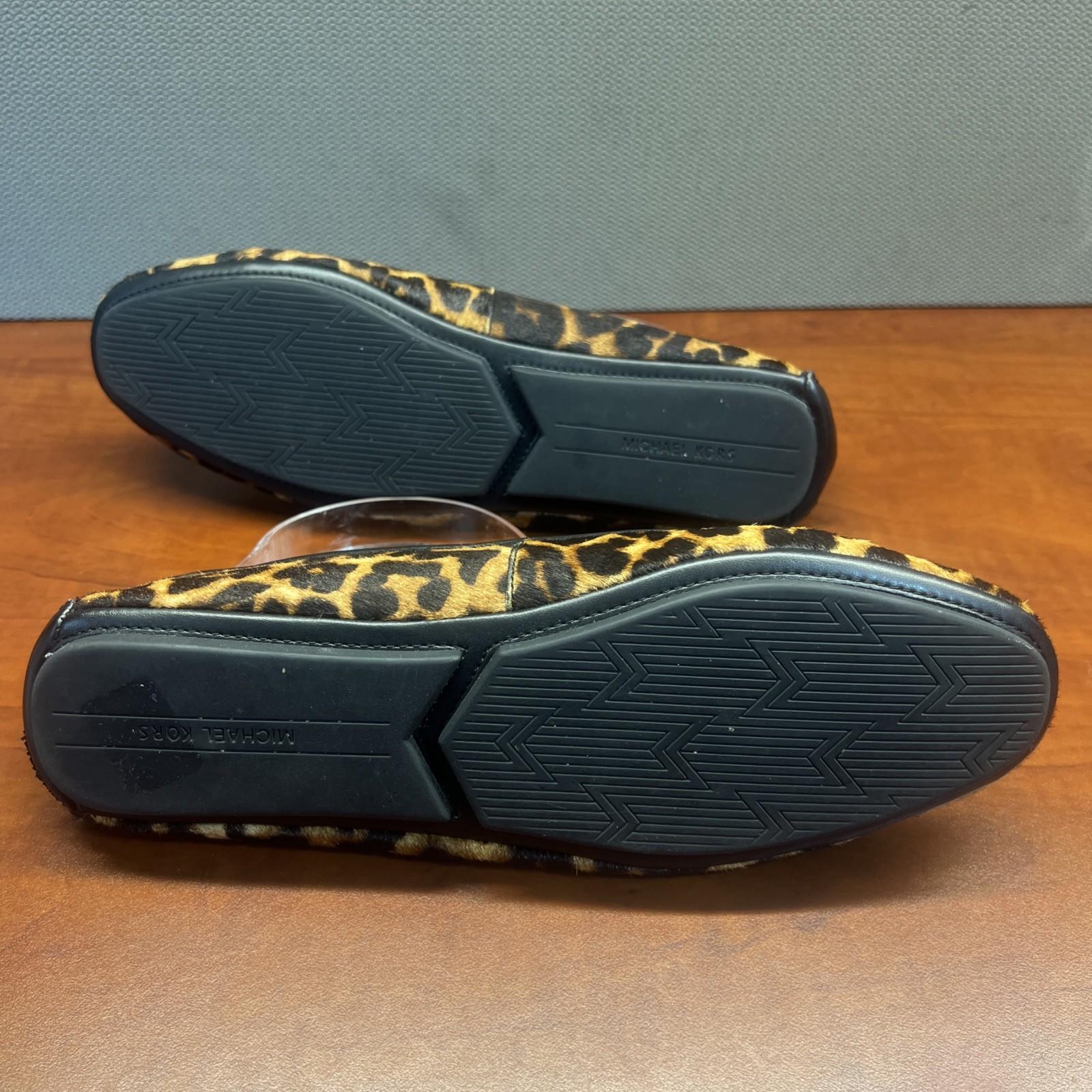 Michael Kors Women Leopard Print Calf Hair Moccassin Size 10M Ballet Flat