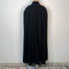 Vintage 1980s Alorna Black  Wool Cape Maxi Length Cloak One Size Mob Wife