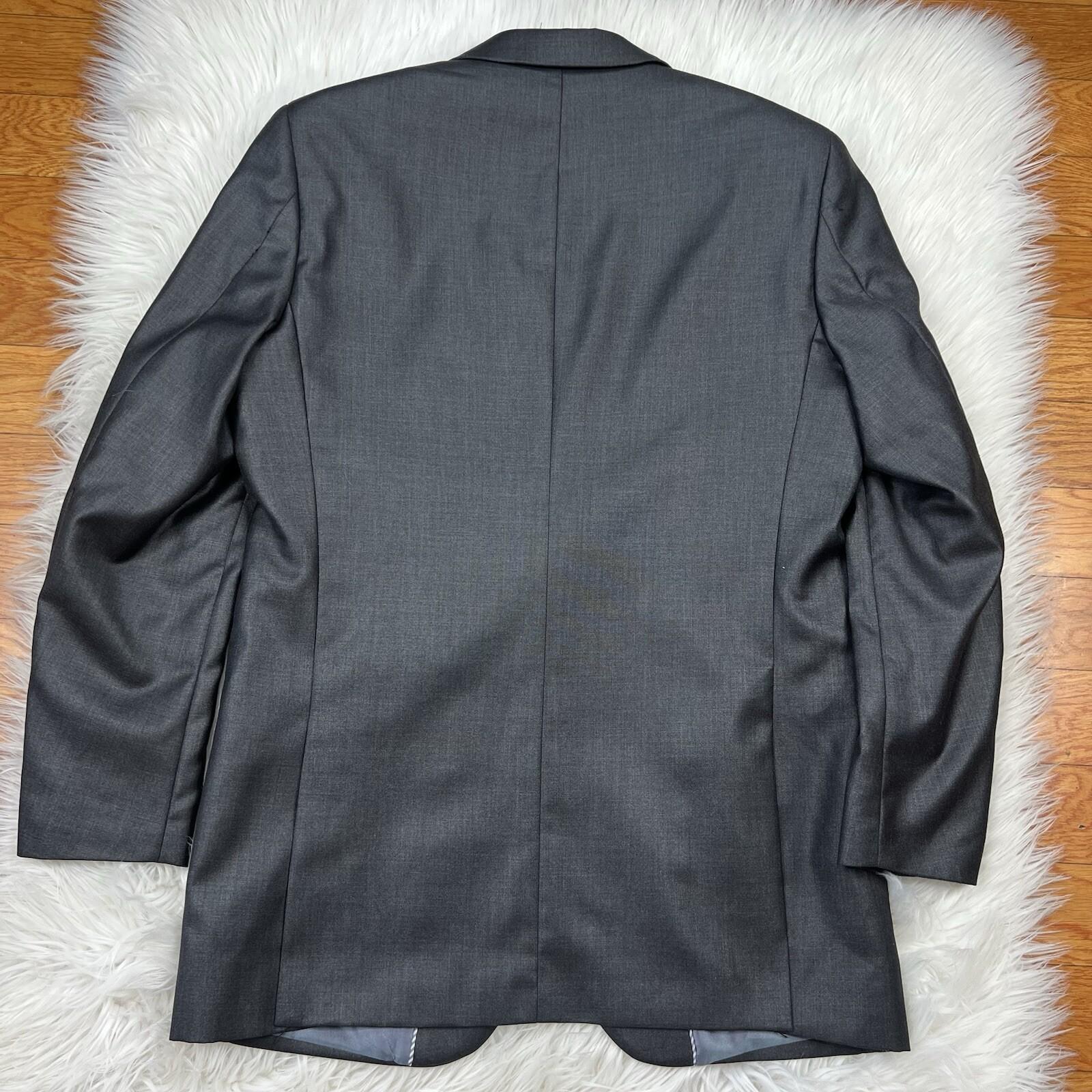 Vitali Men 3PC Suit 38R Pants 32x30 Vest Charcoal Sheen Soft Fabric Unhemmed