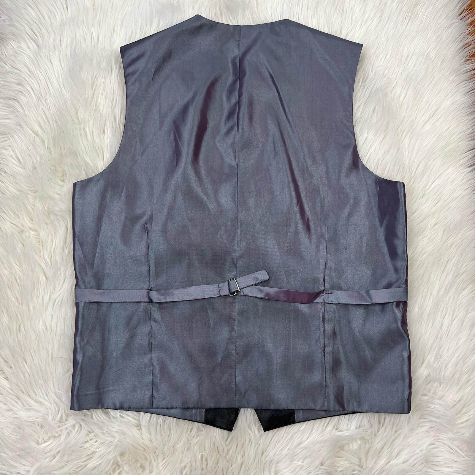 Vitali Men 3PC Suit 38R Pants 32x30 Vest Charcoal Sheen Soft Fabric Unhemmed