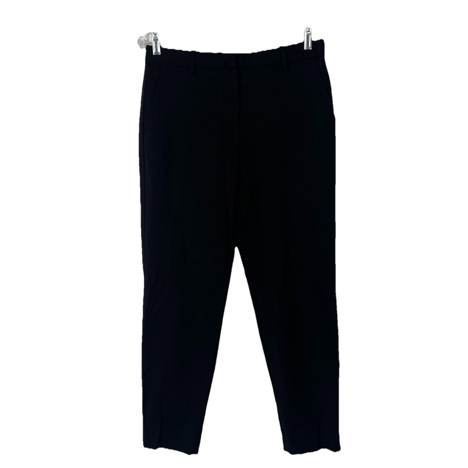MM. Lafleur Wool Stretch Women Ankle Pants Size 6 Black Slim Preppy Business