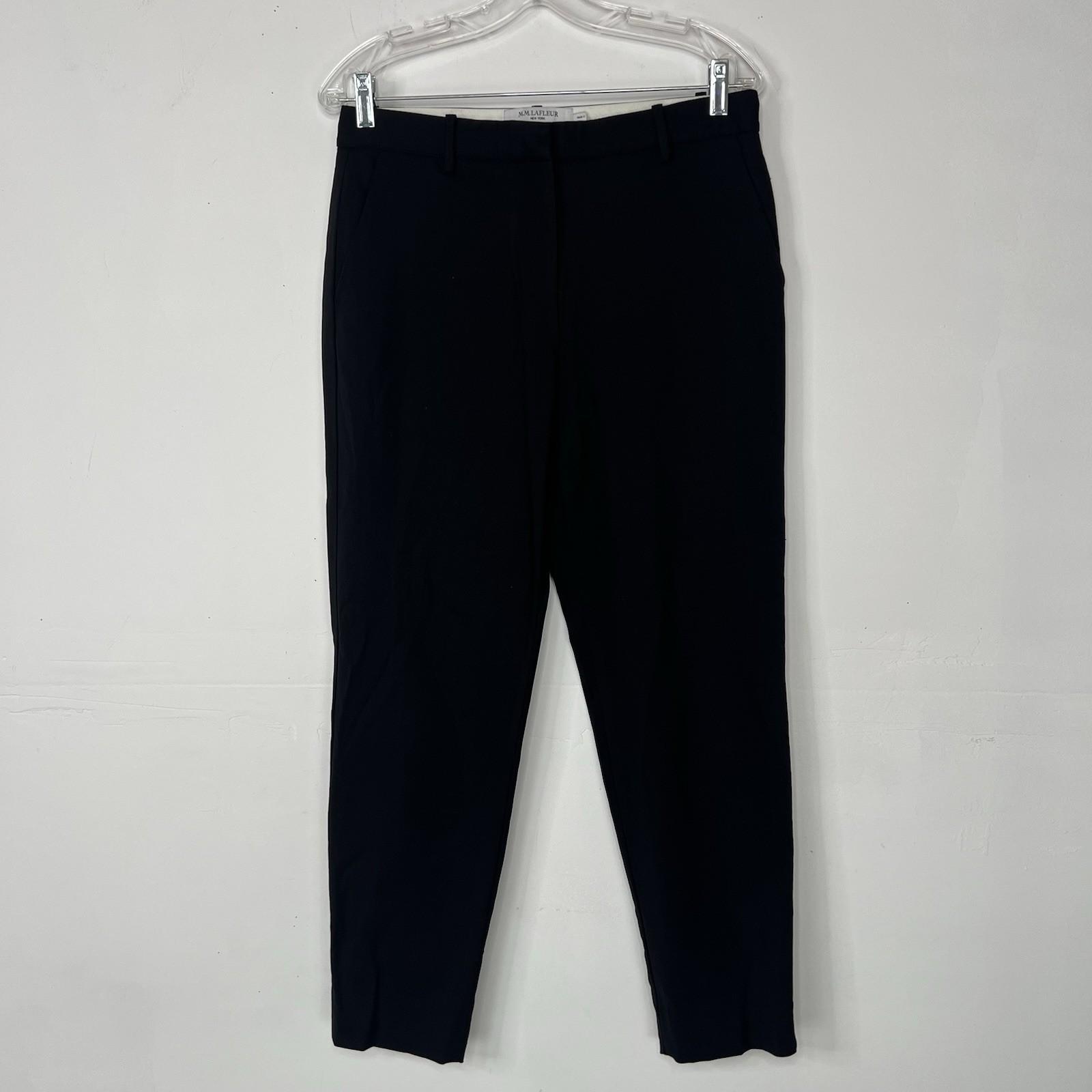 MM. Lafleur Wool Stretch Women Ankle Pants Size 6 Black Slim Preppy Business