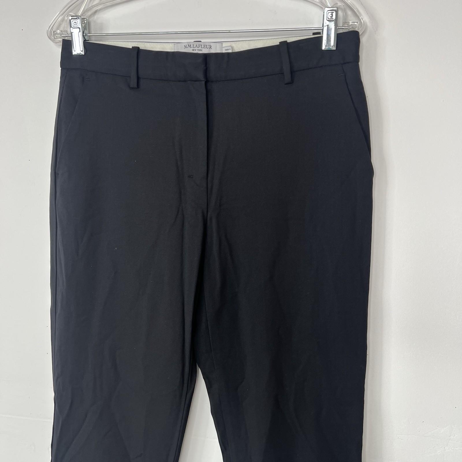 MM. Lafleur Wool Stretch Women Ankle Pants Size 6 Black Slim Preppy Business