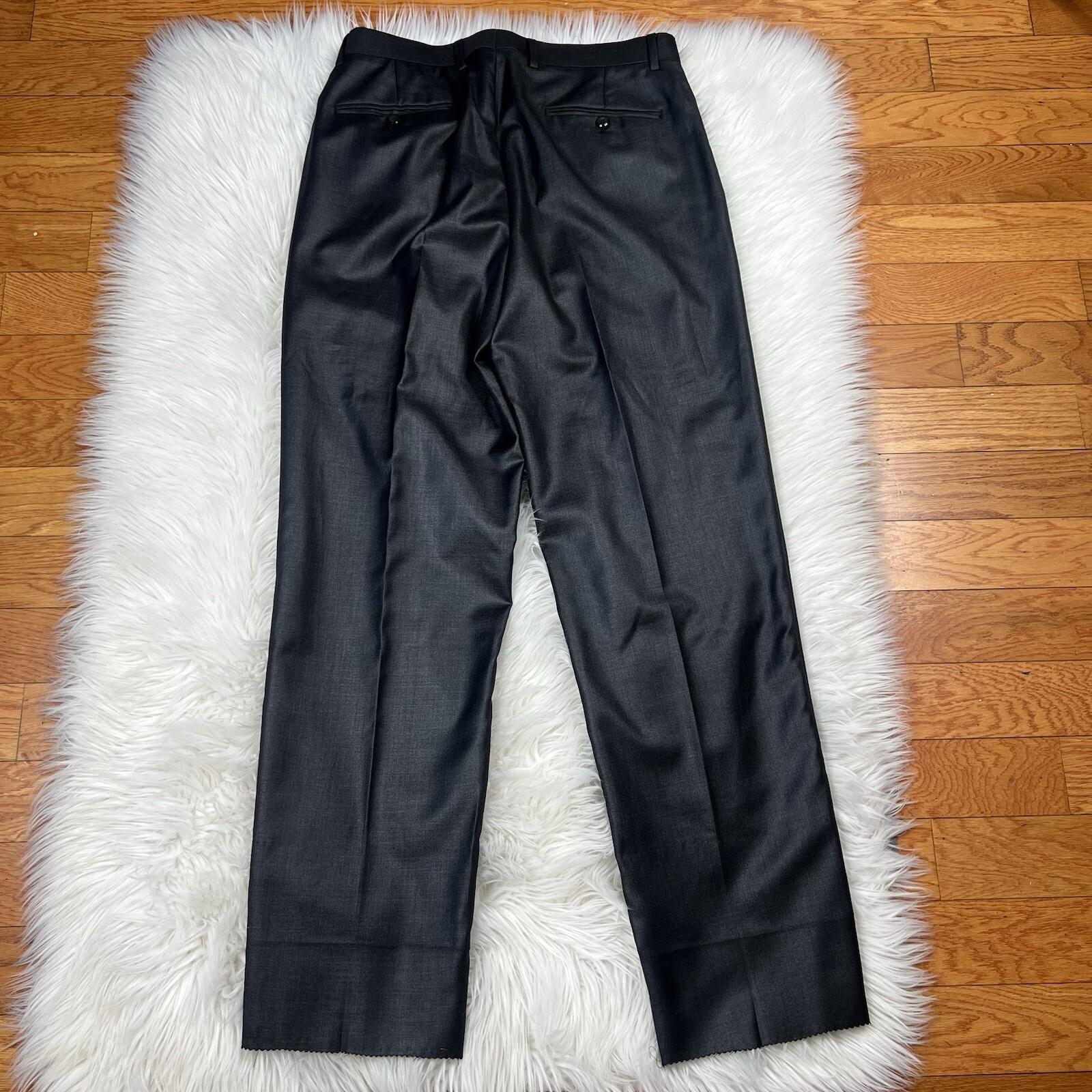 Vitali Men 3PC Suit 38R Pants 32x30 Vest Charcoal Sheen Soft Fabric Unhemmed