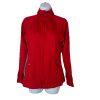 Spanx Active Slimming Contour Jacket S Red Mock Neck thumbholes anchor sleeves