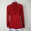 Spanx Active Slimming Contour Jacket S Red Mock Neck thumbholes anchor sleeves