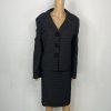 Le Suit Women Polyester Skirt Suit Size 18 Black White Notch Collar Business 2PC