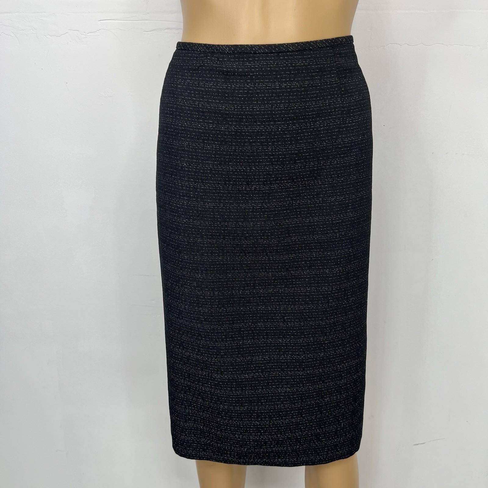 Le Suit Women Polyester Skirt Suit Size 18 Black White Notch Collar Business 2PC