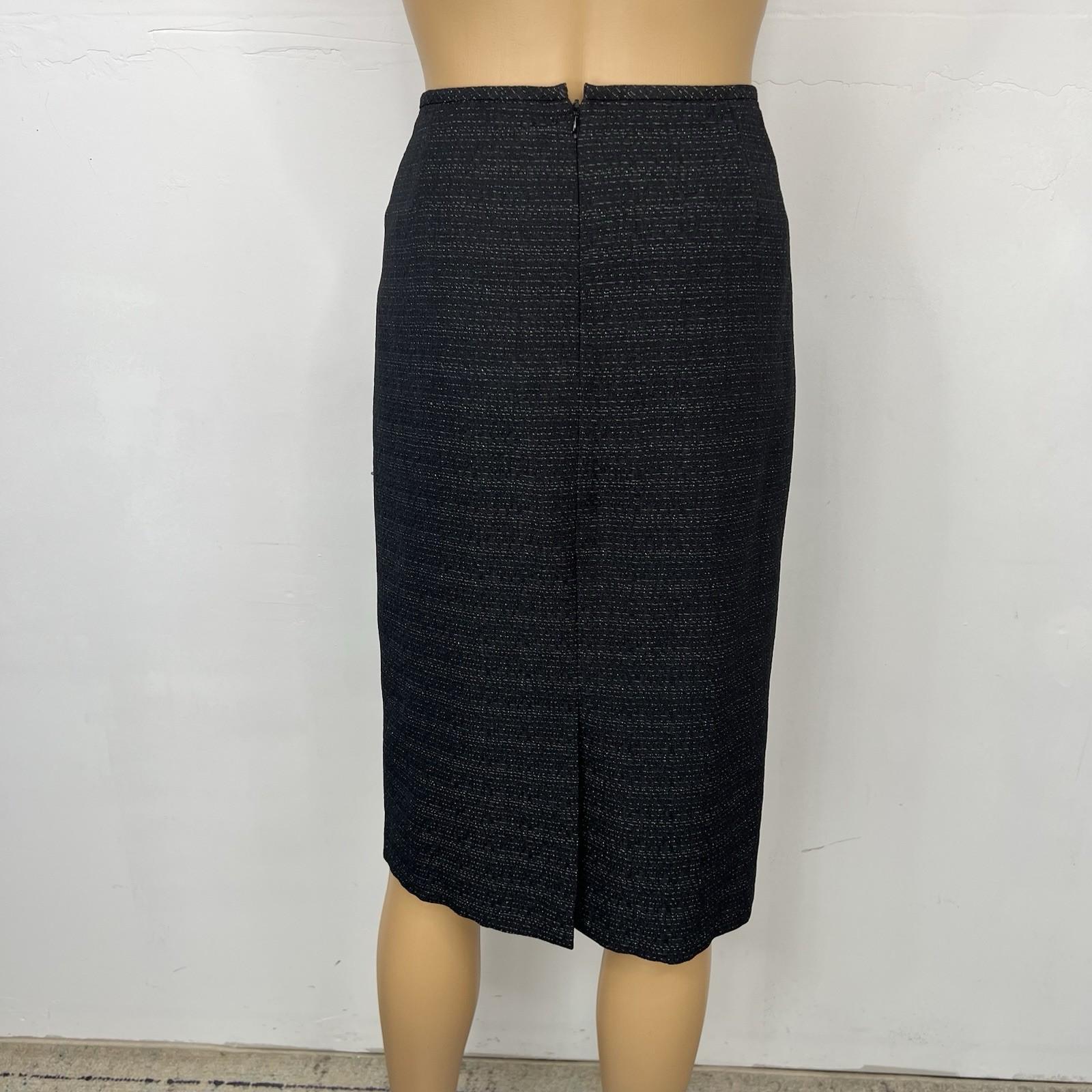 Le Suit Women Polyester Skirt Suit Size 18 Black White Notch Collar Business 2PC