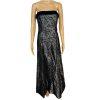Dave & Johnny 90's Glam VTG Y2K Strapless Maxi Gown Size 4 Black Velvet Floral