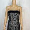Dave & Johnny 90's Glam VTG Y2K Strapless Maxi Gown Size 4 Black Velvet Floral