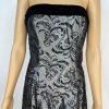 Dave & Johnny 90's Glam VTG Y2K Strapless Maxi Gown Size 4 Black Velvet Floral
