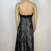 Dave & Johnny 90's Glam VTG Y2K Strapless Maxi Gown Size 4 Black Velvet Floral