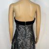 Dave & Johnny 90's Glam VTG Y2K Strapless Maxi Gown Size 4 Black Velvet Floral