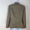 LE SUIT Polyester Pant Suit Size 6 Olive Green Striped Notch Collar Career 2PC