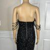 10-4476.jpg Love & Lemonade Sequin Evening Gown Size S Black Beaded Strapless Stretch Prom