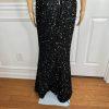 10-4477.jpg Love & Lemonade Sequin Evening Gown Size S Black Beaded Strapless Stretch Prom