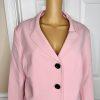 Le Suit Polyester Skirt Suit Size 18 Black Pink Notch Collar Flared Lined New