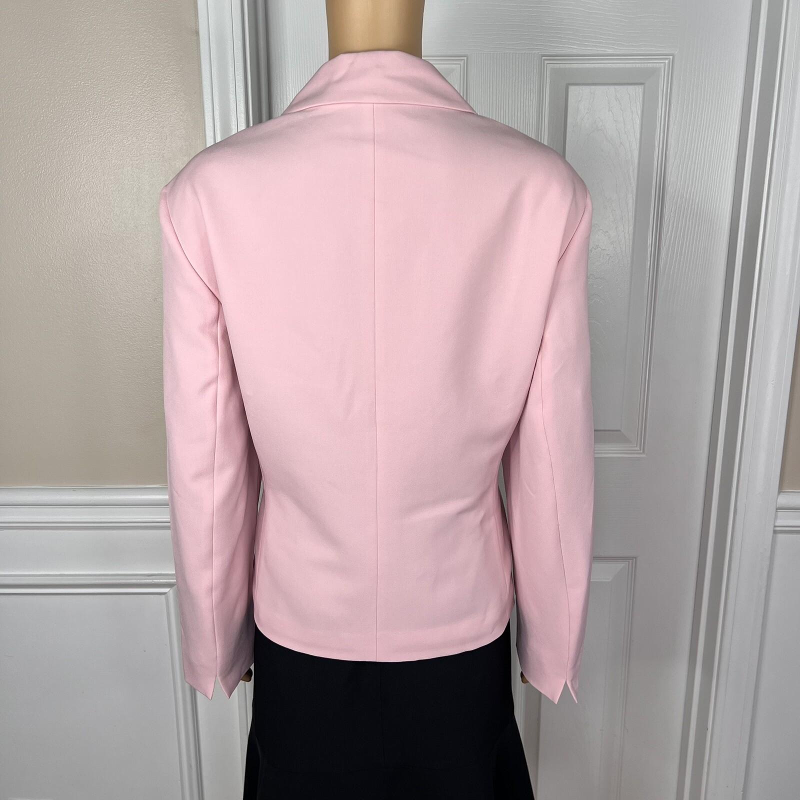 Le Suit Polyester Skirt Suit Size 18 Black Pink Notch Collar Flared Lined New