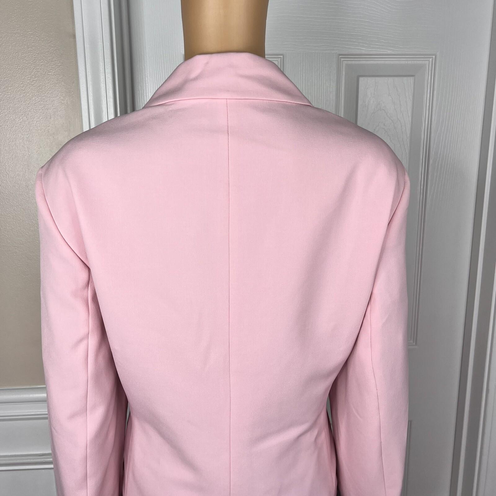 Le Suit Polyester Skirt Suit Size 18 Black Pink Notch Collar Flared Lined New