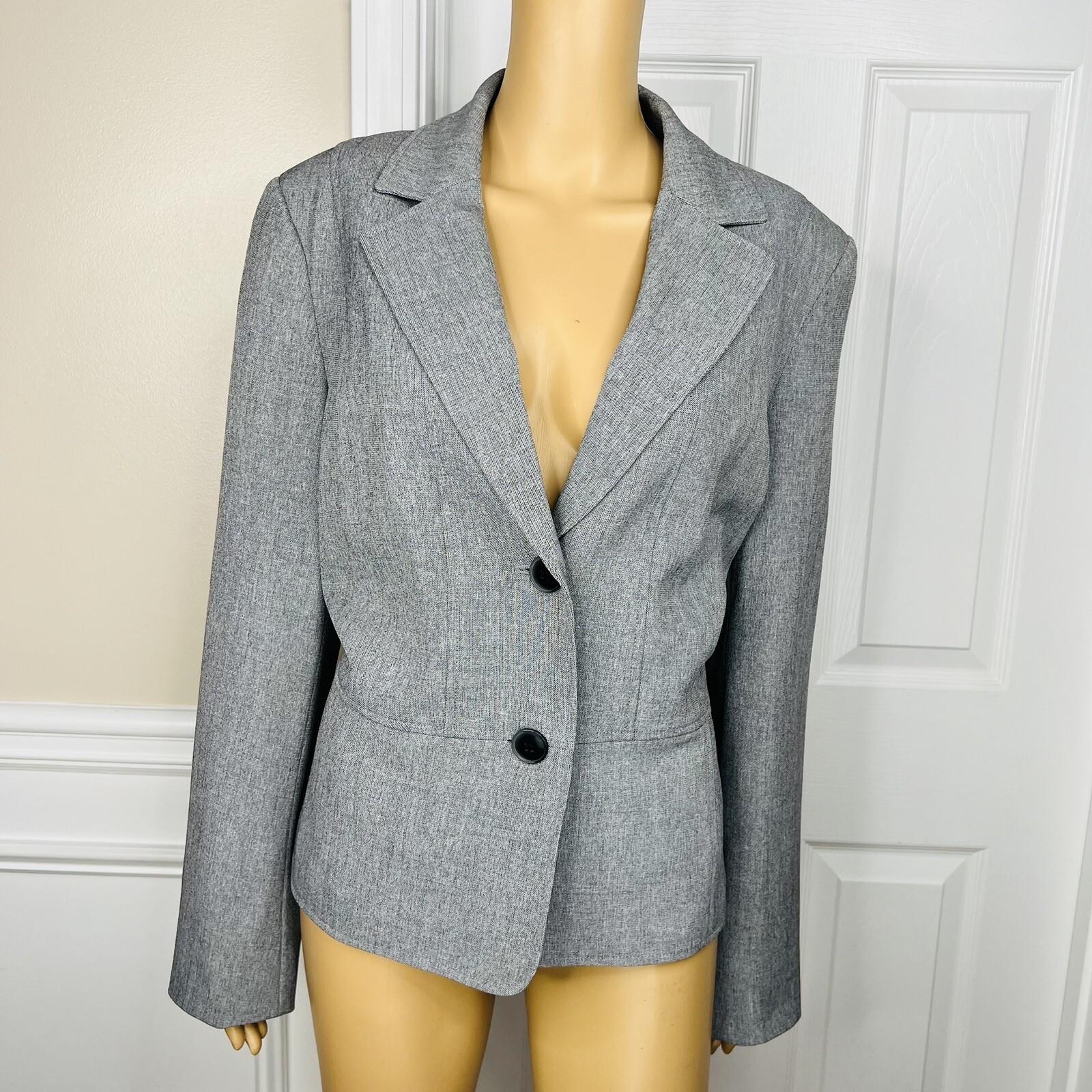 KASPER Polyester Pant 12 Suit 14 Gray Notch Collar Lined Career  2PC New