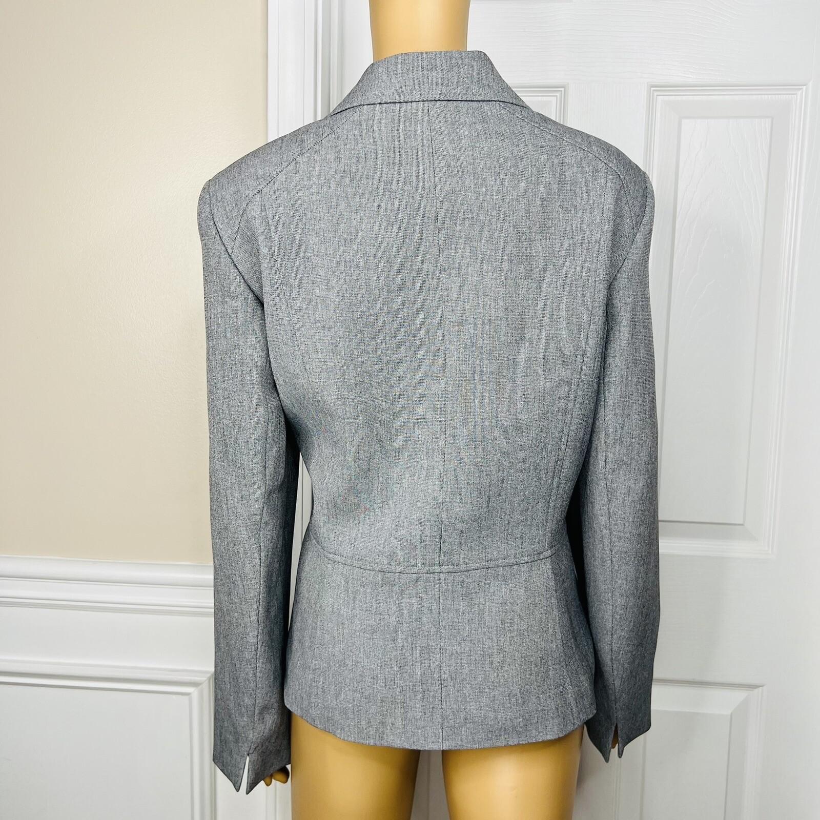 KASPER Polyester Pant 12 Suit 14 Gray Notch Collar Lined Career  2PC New