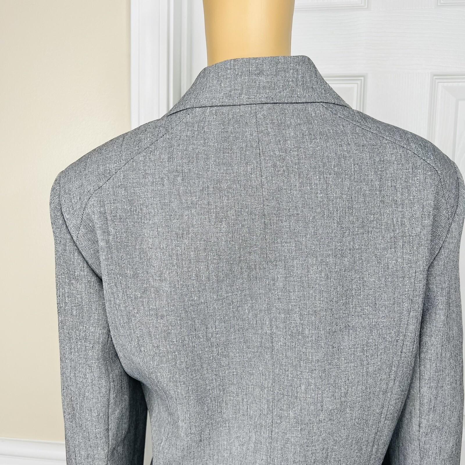 KASPER Polyester Pant 12 Suit 14 Gray Notch Collar Lined Career  2PC New
