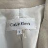Calvin Klein Women Linen Rayon Blazer Size 8 Beige Lined Notch Collar New