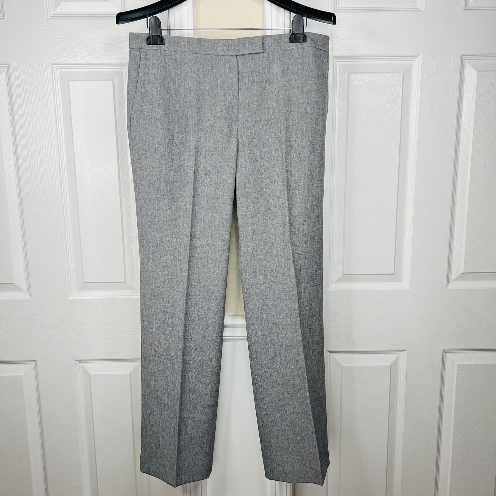 KASPER Polyester Pant 12 Suit 14 Gray Notch Collar Lined Career  2PC New