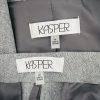 KASPER Polyester Pant 12 Suit 14 Gray Notch Collar Lined Career  2PC New