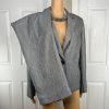 Le Suit Polyester Pant Suit Size 14 Lined Silver Gray 2 Piece Shiny New