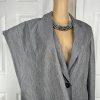 Le Suit Polyester Pant Suit Size 14 Lined Silver Gray 2 Piece Shiny New